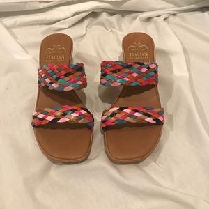 ITALIAN SHOEMAKERS Woven wedge sandal. 7.5 NWOT
